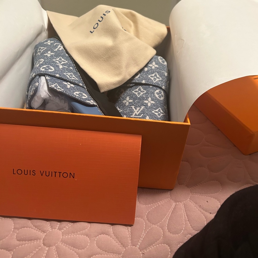 LV Blue Monogram Mules - Picture 3 of 4